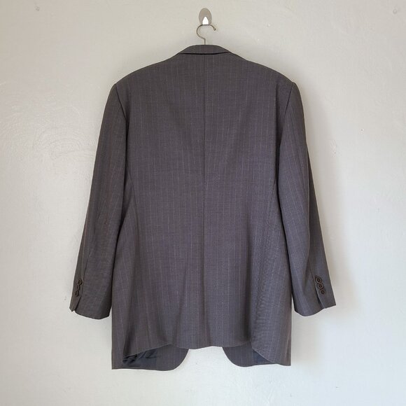 Giorgio Armani Virgin Wool Blazer Made in Italy Size 41 Reg One Button Striped - Picture 3 of 14